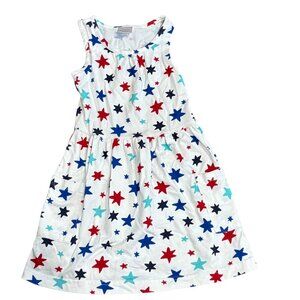 Hanna Andersson Girls Star Print Patriotic Sleeveless Dress Size 5